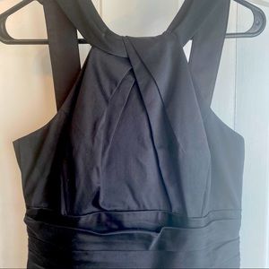 Black knee length David’s Bridal bridesmaid dress